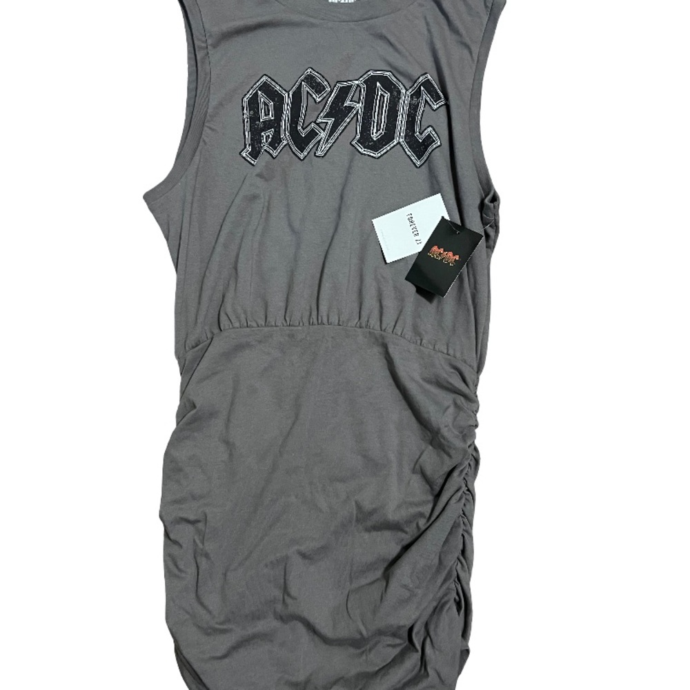 Forever 21 Charcoal AC/DC Graphic Top